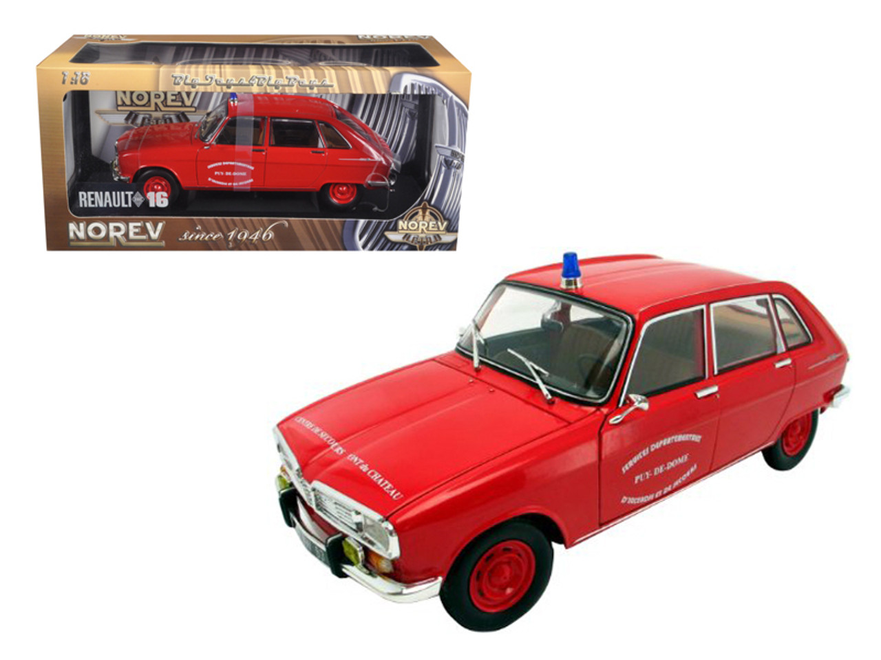 Renault 16 Diecast Model French Fire 1/18 Diecast Model Car by Norev