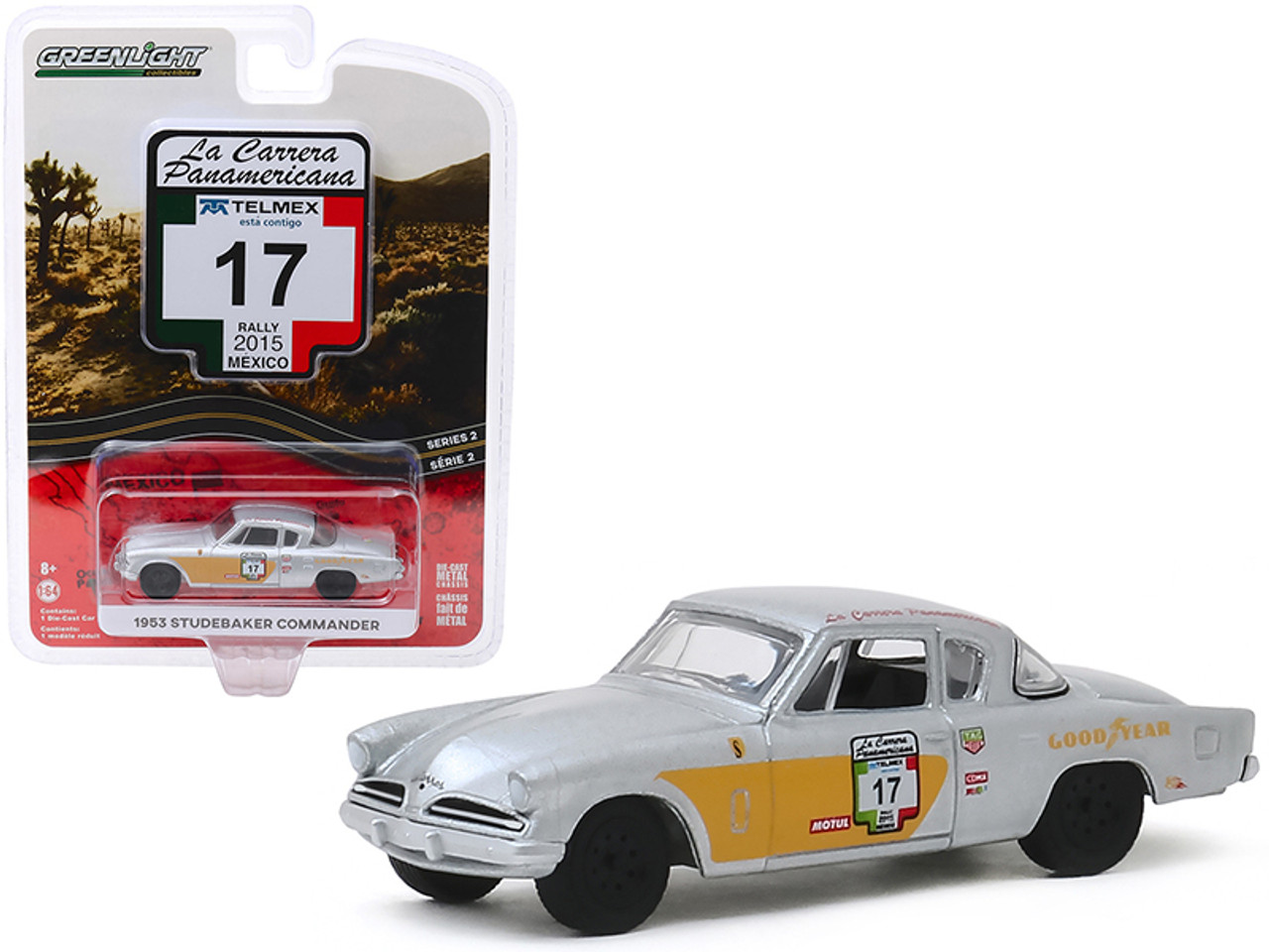 1953 Studebaker Commander #17 "Goodyear" (Rally Mexico 2015) "La Carrera Panamericana" Series 2 1/64 Diecast Model Car by Greenlight