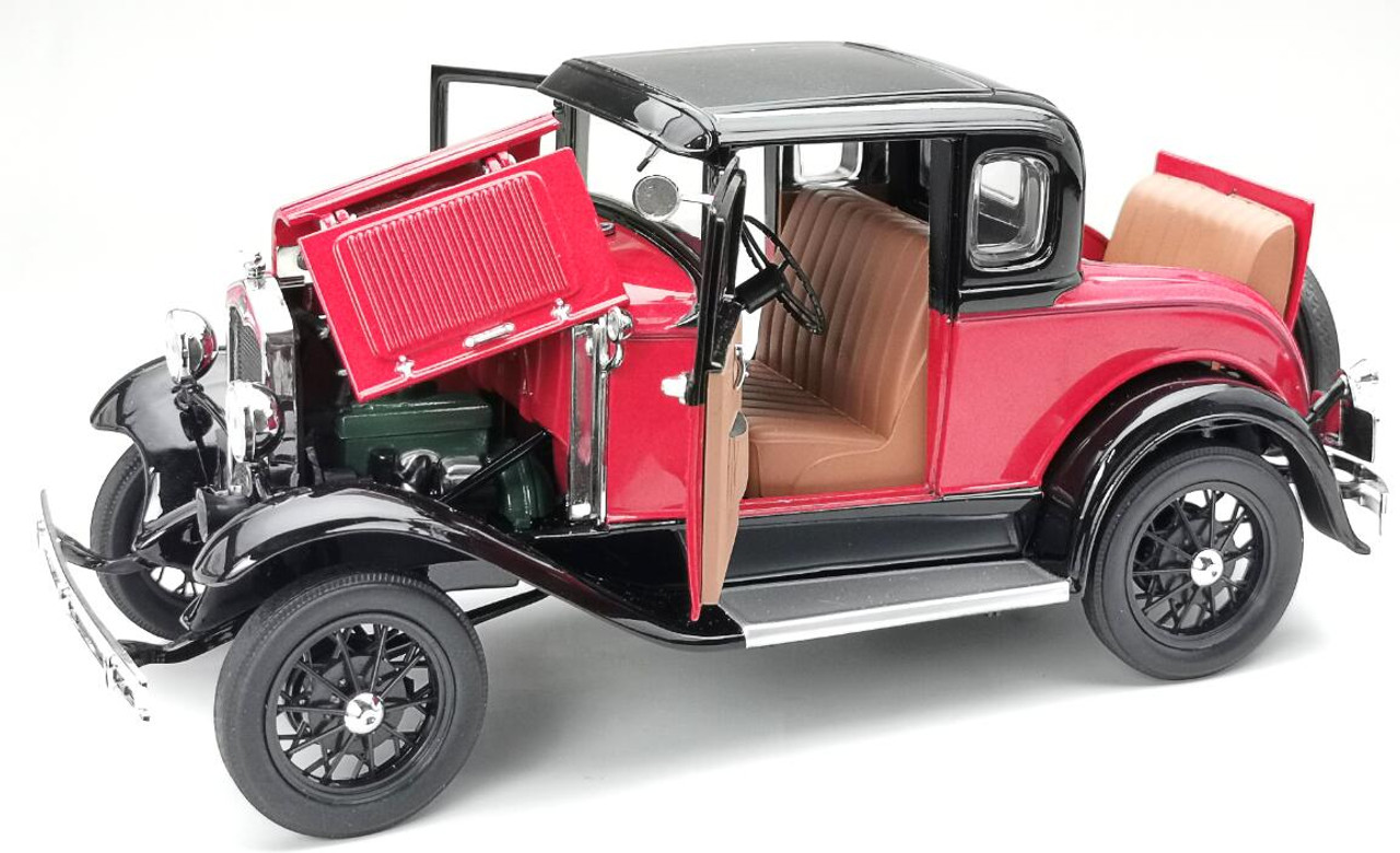 1/18 1931 Ford Model A Coupe - Aurora Red / Andalusite Blue