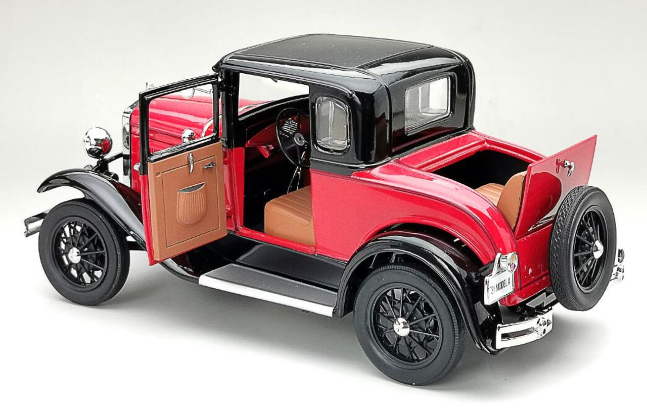 1/18 1931 Ford Model A Coupe - Aurora Red / Andalusite Blue