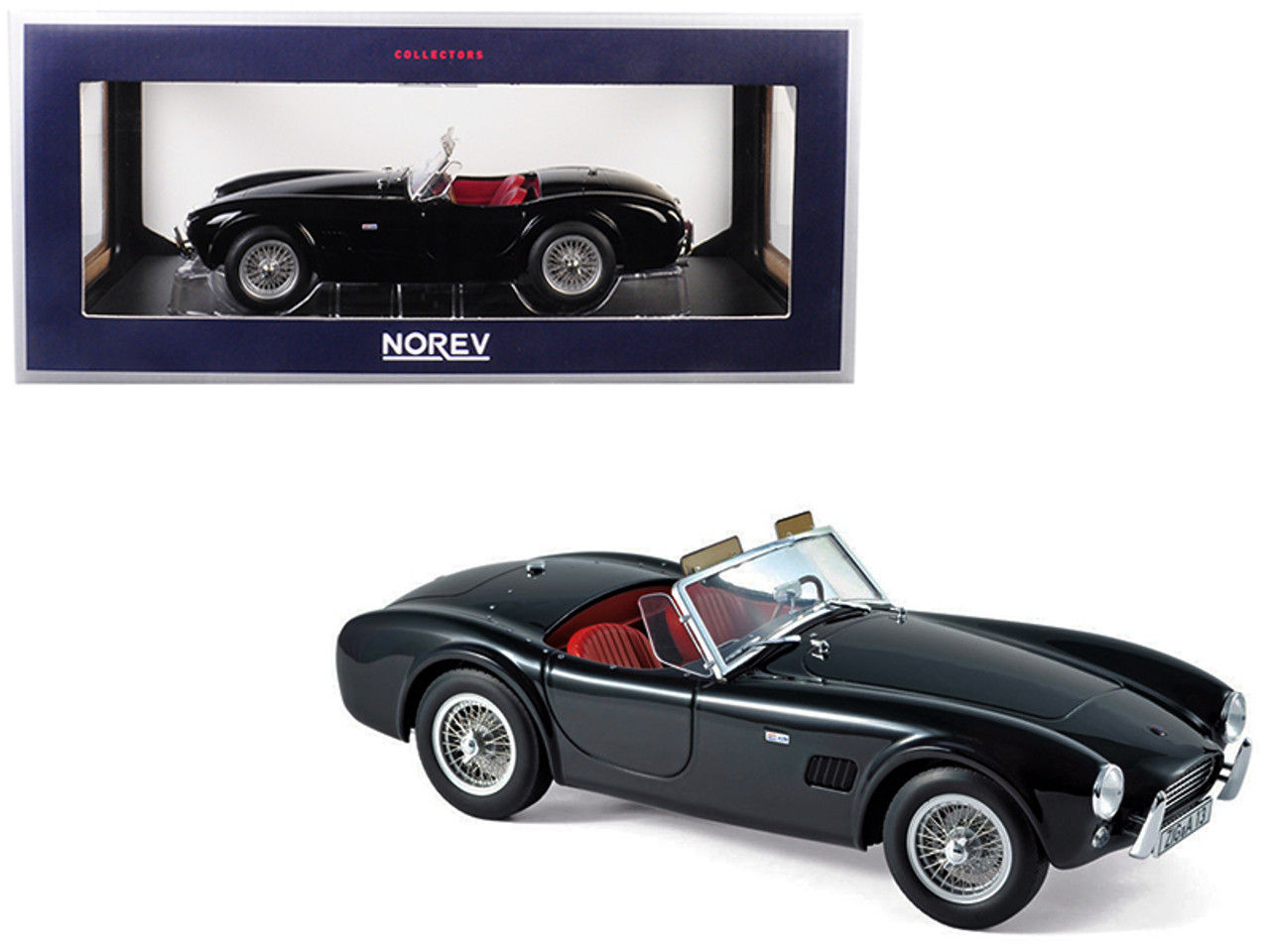 1963 Shelby AC Cobra 289 Roadster Black 1/18 Diecast Model Car by Norev