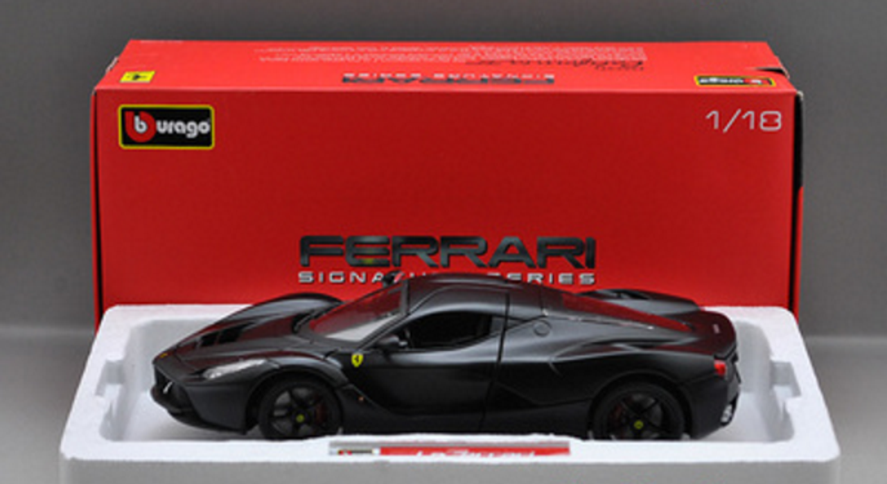 1/18 BBurago Signature Ferrari LaFerrari (Matte Black) Diecast Car Model