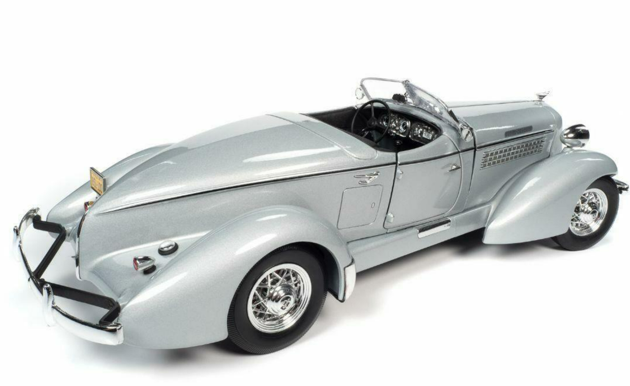 1/18 Auto World 1935 Auburn 851 Speedster Haze Gray Diecast Car Model