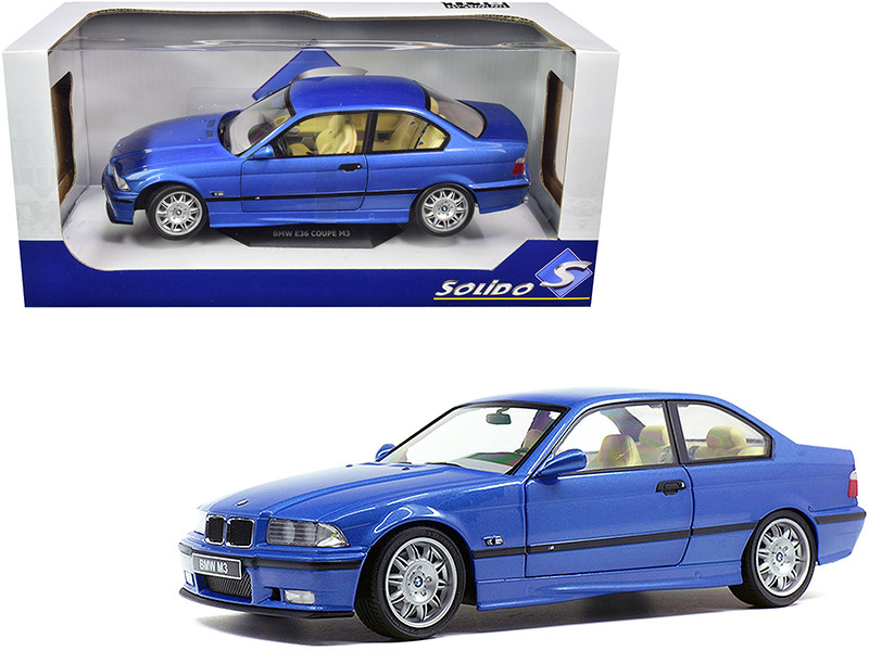 1994 BMW E30 M3 Blue Estoril Metallic 1/18 Diecast Model Car by
