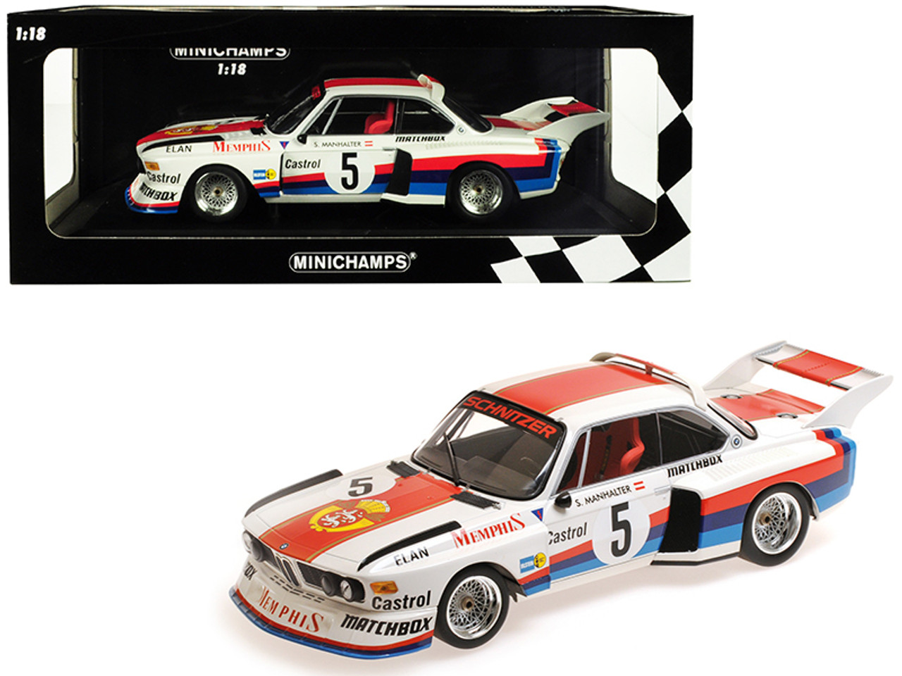 BMW 3.5 CSL #5 Sepp Manhalter Winner Havirov International (1977) Limited Edition to 414 pieces Worldwide 1/18 Diecast Model Car by Minichamps