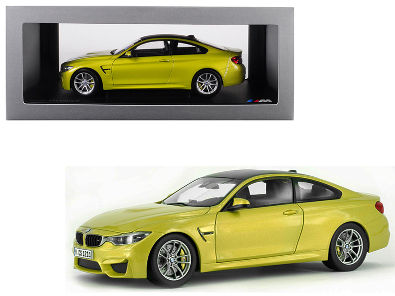 1/18 Paragon BMW F82 M4 Coupe (Austin Yellow with Carbon Top) Diecast Car  Model