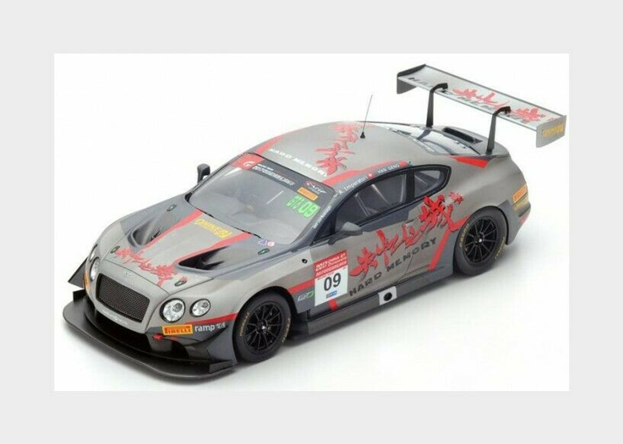 1/18 Bentley Continental GT3 No.09 China GT Championship 2017 Hard Memory Bentley Team Absolute H. Geng - A. Imperatori model car by Spark