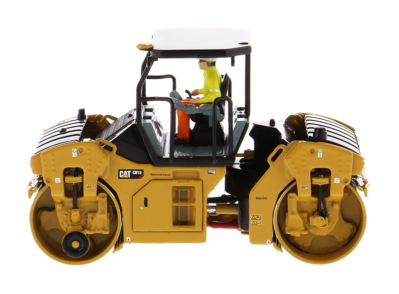 CAT Caterpillar CB-13 Tandem Vibratory Roller with ROPS (Roll Over Protective Structure) and Operator "High Line Series" 1/50 Diecast Model by Diecast Masters