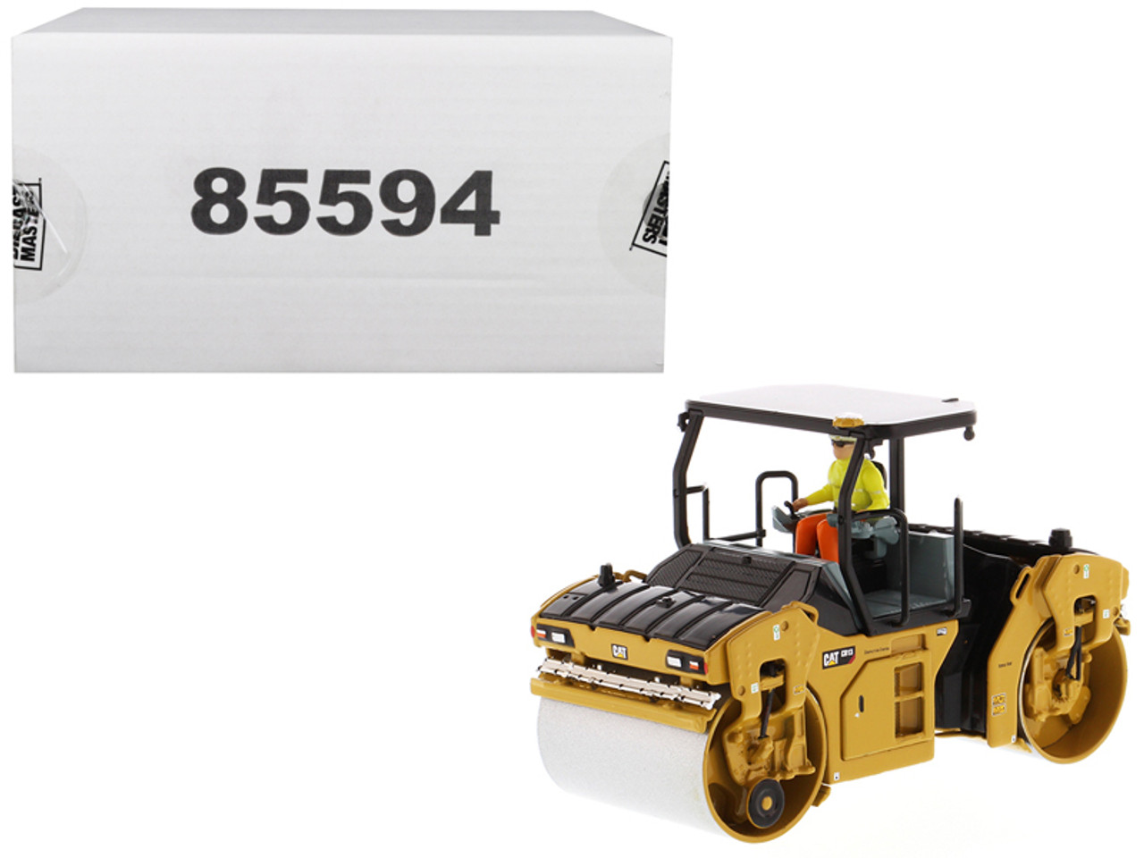 CAT Caterpillar CB-13 Tandem Vibratory Roller with ROPS (Roll Over Protective Structure) and Operator "High Line Series" 1/50 Diecast Model by Diecast Masters