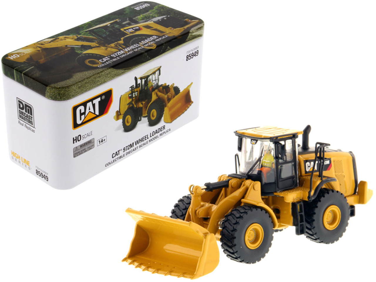 CAT Caterpillar 972M Wheel Loader with Operator "High Line" Series 1/87 (HO) Scale Diecast Model by Diecast Masters