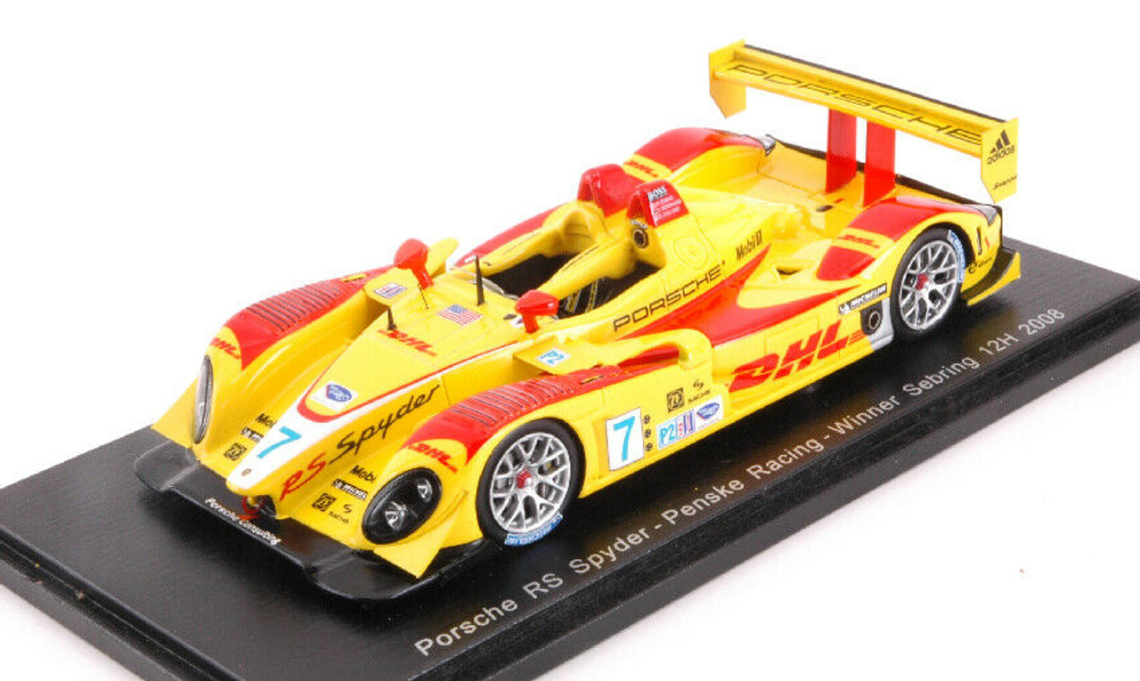 1/43 Porsche RS Spyder No.7 Penske Racing Winner Sebring 12H 2008 R. Dumas - T. Bernhard - E. Collard model car by Spark