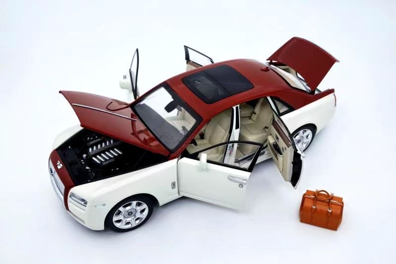 1/18 Kyosho Rolls-Royce Ghost (White & Red) Diecast Car Model