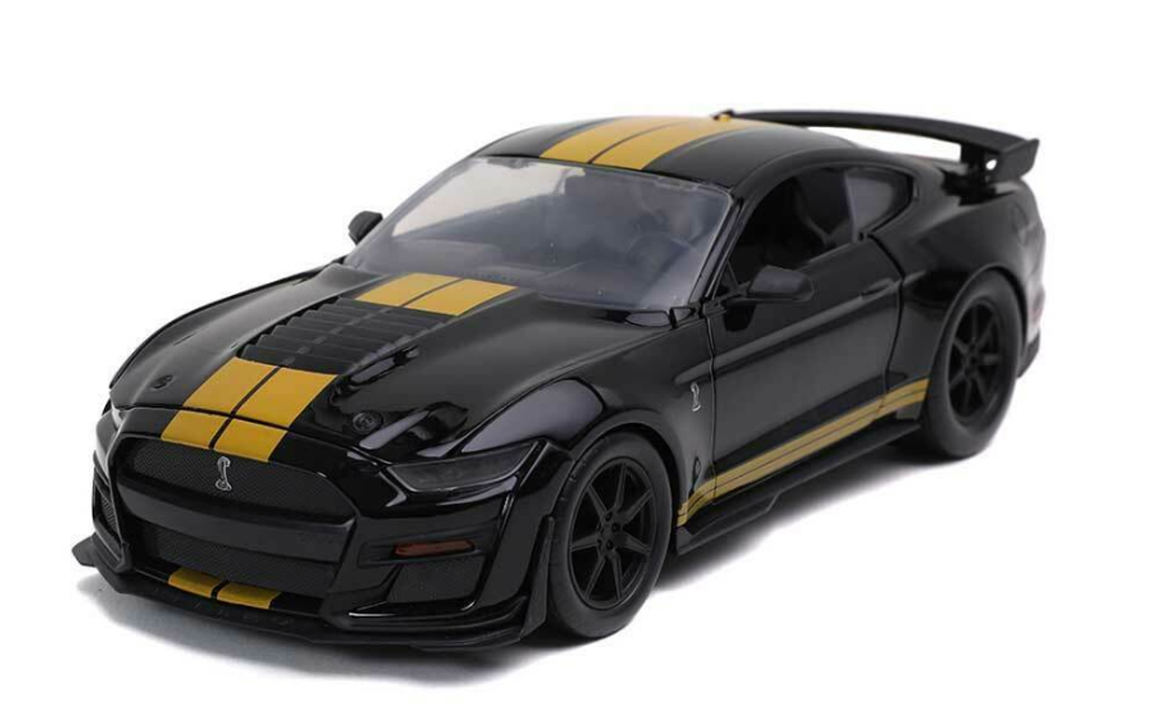 1/24 Bigtime Muscle 2020 Ford Mustang GT500 (Black w/ Gold Stripes) Diecast Car Model
