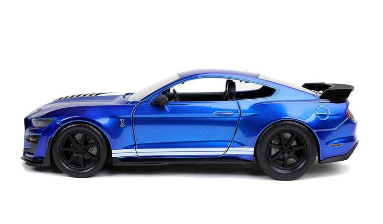 1/24 Bigtime Muscle 2020 Ford Mustang GT500 (Blue w/ White Stripes) Diecast Car Model