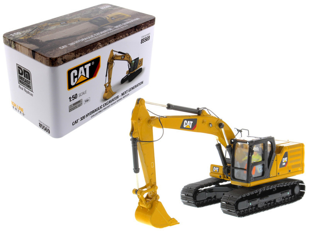 CAT Caterpillar 320 Hydraulic Excavator with Operator High Line Series 1/50  Diecast Model by Diecast Masters