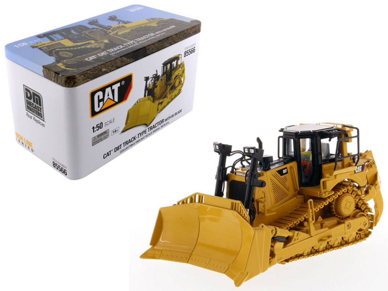 CAT Caterpillar D8T Track Type Tractor Dozer with 8U Blade and Operator "High Line Series" 1/50 Diecast Model by Diecast Masters