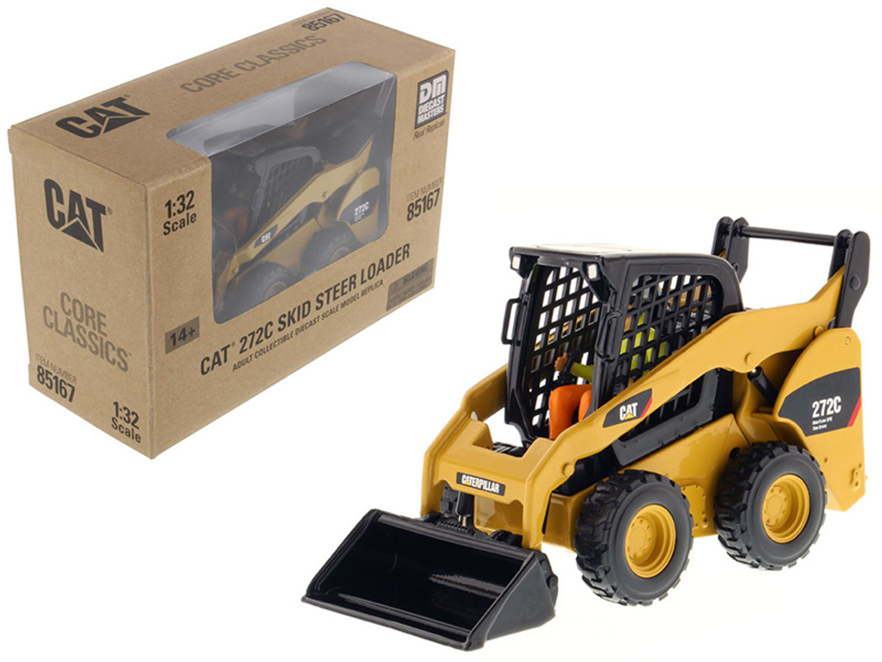 CAT Caterpillar 272C Skid Steer Loader with Working Tools and Operator "Core Classic Series" 1/32 Diecast Model by Diecast Masters