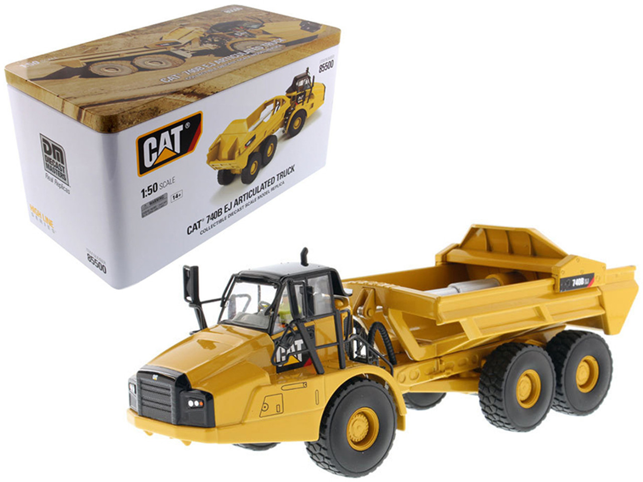 CAT Caterpillar 740B EJ Articulated Truck with Operator "High Line Series" 1/50 Diecast Model by Diecast Masters