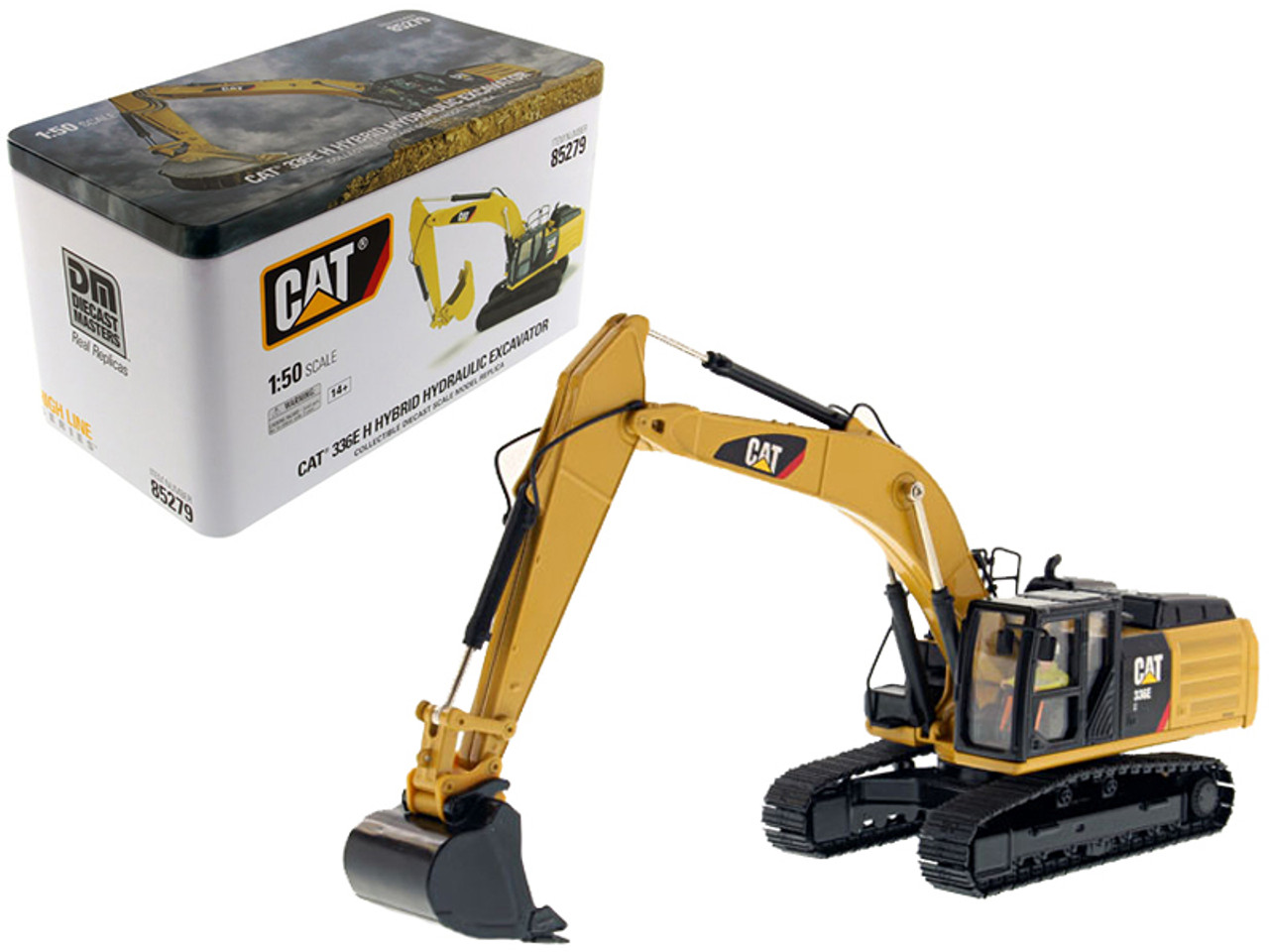 CAT Caterpillar 336E H Hybrid Hydraulic Excavator with Operator "High Line Series" 1/50 Diecast Model by Diecast Masters