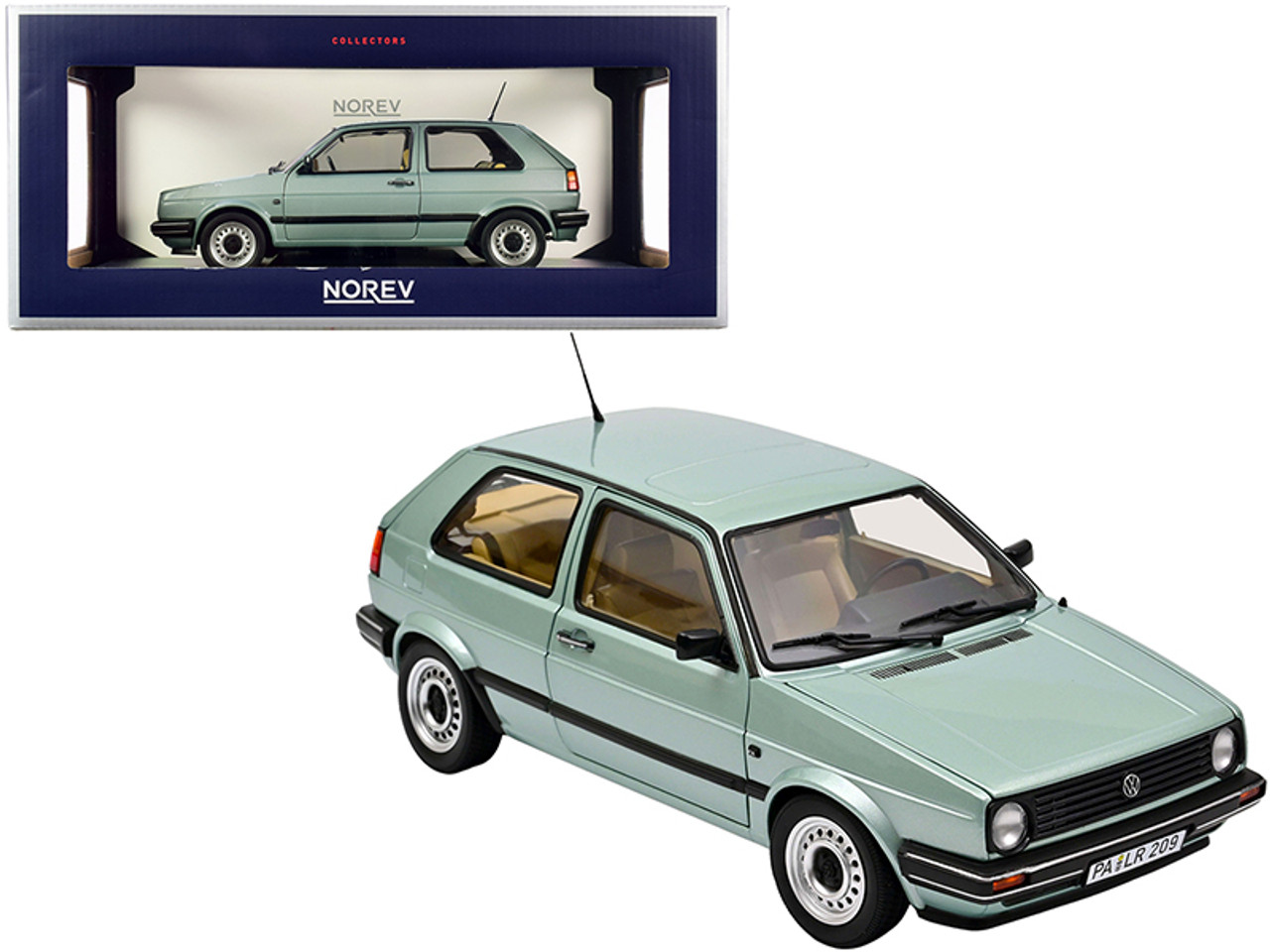 1987 Volkswagen Golf CL Light Green Metallic 1/18 Diecast Model Car by Norev