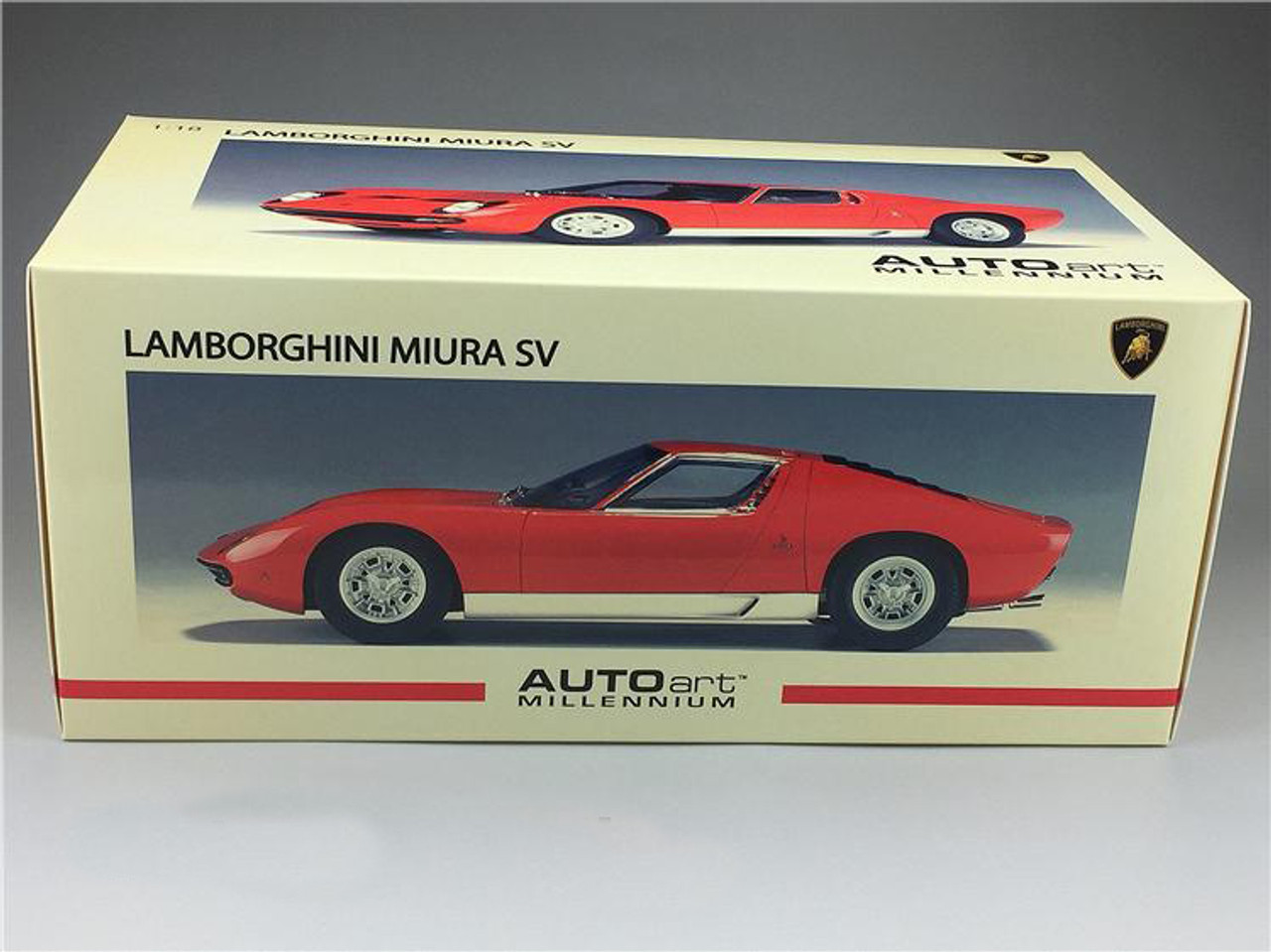 1/18 AUTOart Lamborghini Miura SV (Red with Silver Rims) Car Model