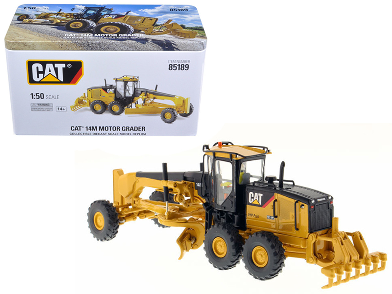 CAT Caterpillar 14M Motor Grader with Operator "High Line Series" 1/50 Diecast Model by Diecast Masters