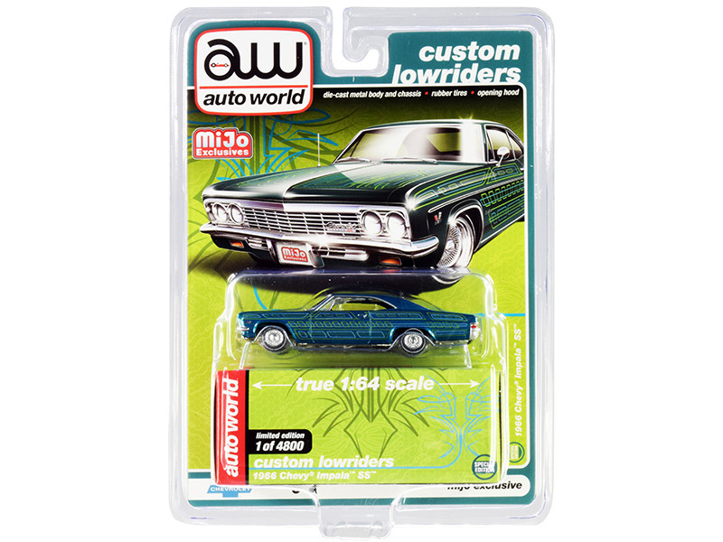 激レアチェイス Auto World 1966 Chevy Impala SS 1/64 Auto World 1966 Chevrolet Impala SS (Blue Metallic with