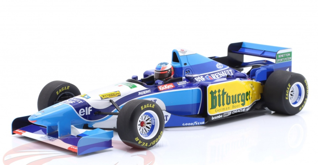 1/18 Minichamps 1995 Formula 1 Benetton Renault B195 #1 Michael Schumacher Winner Pacific GP F1 World Champion Car Model