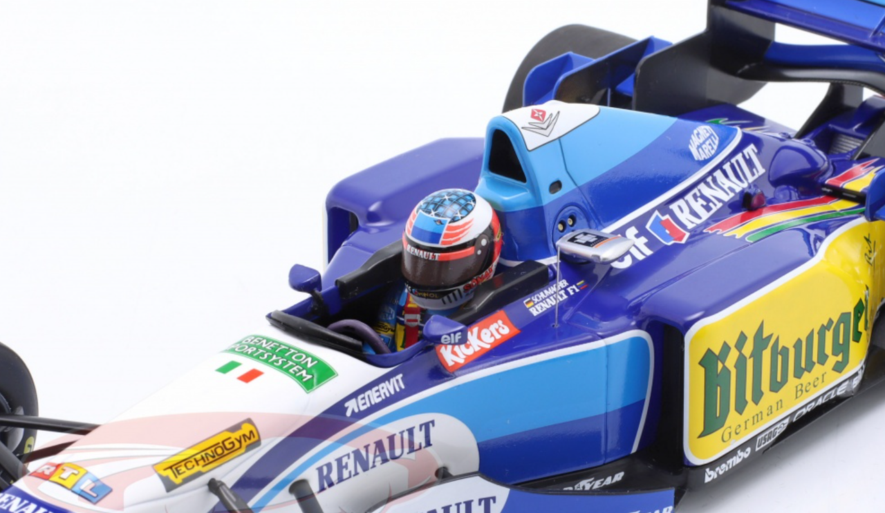 1/18 Minichamps 1995 Formula 1 Benetton Renault B195 #1 Michael Schumacher Winner Pacific GP F1 World Champion Car Model