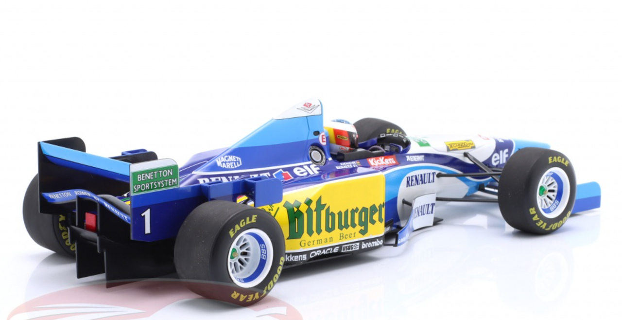 1/18 Minichamps 1995 Formula 1 Benetton Renault B195 #1 Michael Schumacher Winner Pacific GP F1 World Champion Car Model