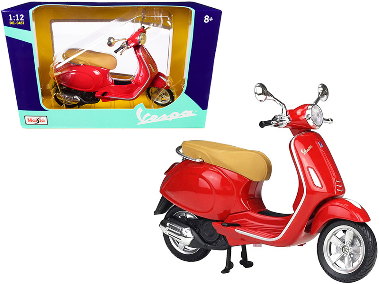 Vespa Primavera 150 Scooter Red 1/12 Diecast Model by Maisto