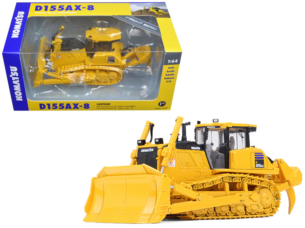 Komatsu D155AX-8 Sigmadozer with Ripper 1/64 Diecast Model by First Gear