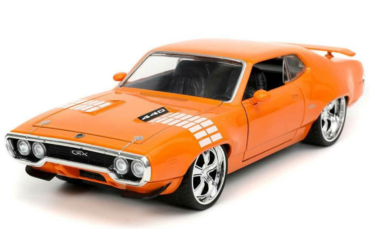 1/24 Big Time Muscle 1971 Plymouth GTX Orange Diecast Car Model