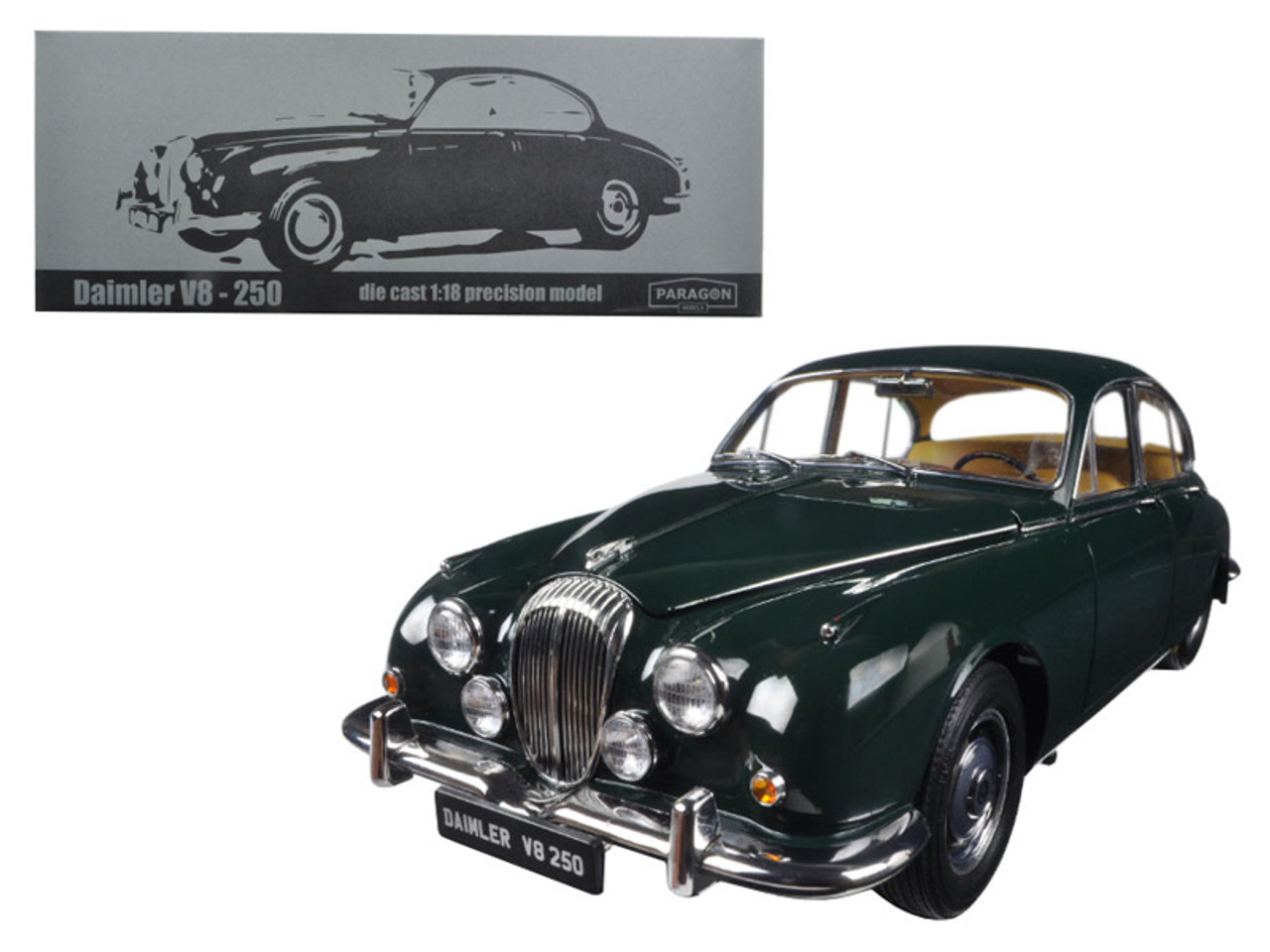 1/18 Paragon 1967 Daimler V8-250 (British Racing Green) Left Hand Drive Full Open Diecast Car Model