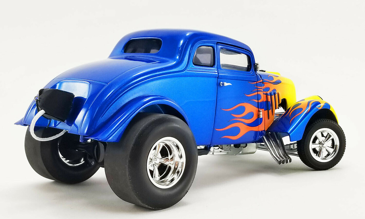 1/18 ACME 1933 Flamed Gasser Blue with Flames Diecast Car Model