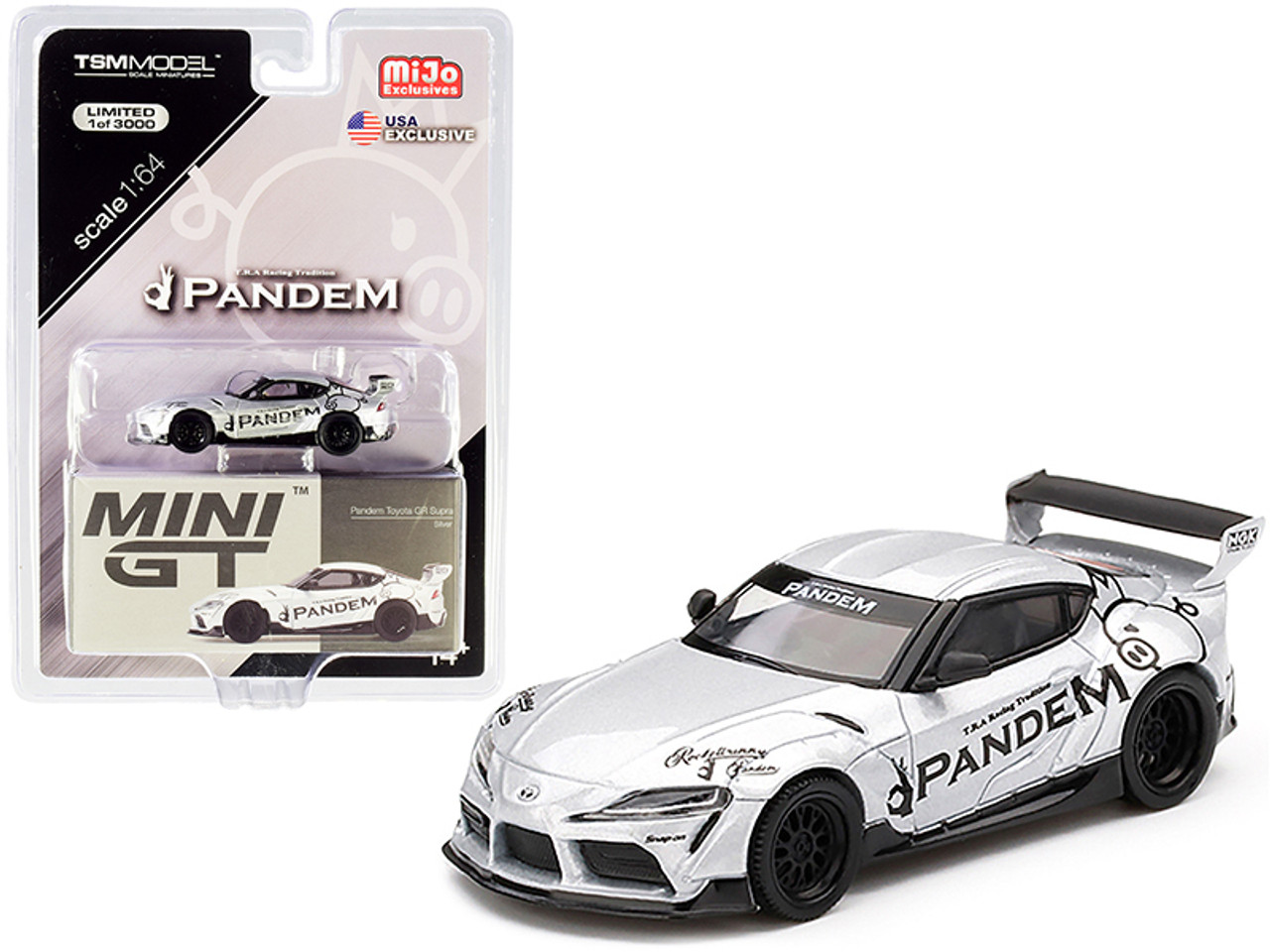 Toyota Pandem GR Supra V1.0 Silver Limited Edition to 3000 pieces Worldwide  1/64 Diecast Model Car by True Scale Miniatures