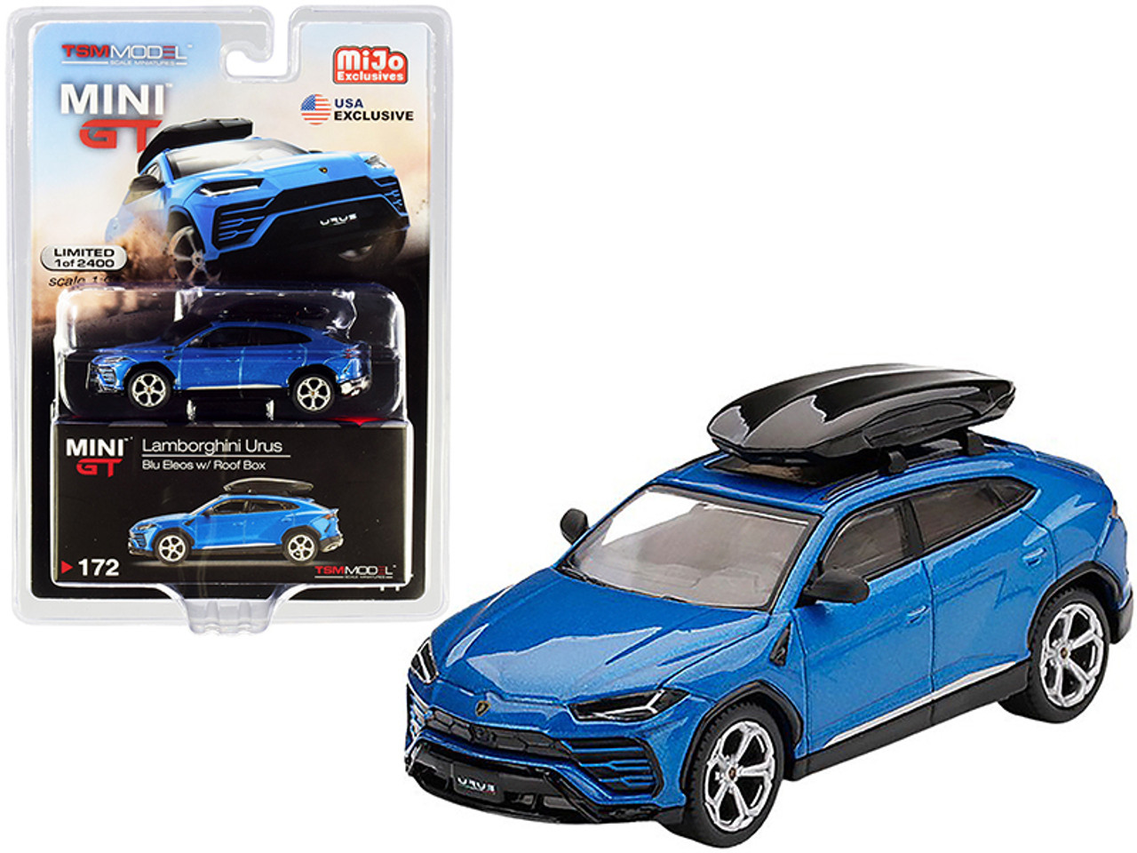 MINI GT Lamborghini Urus Blu Eleos 2個セット MINI GT 172 chase (opened) Lamborghini Urus Blu Eleos w