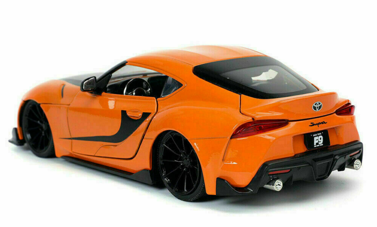 1/24 Toyota Supra Orange with Black Stripes "Fast & Furious 9 F9" (2021) Movie Diecast Model Car