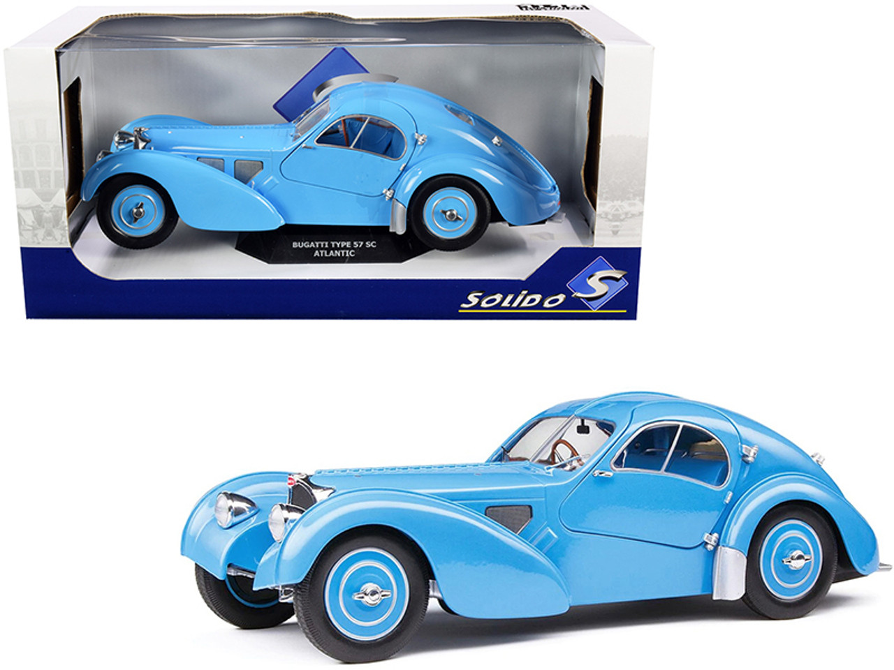 1937 Bugatti Type 57 SC Atlantic RHD (Right Hand Drive) Light Blue 1/18 ...