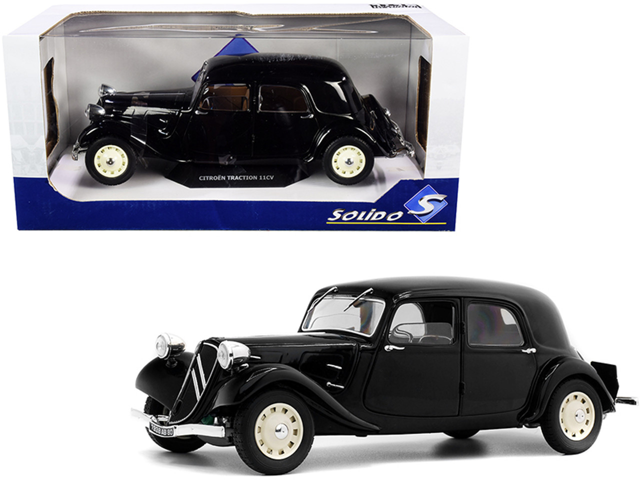 1/18 Solido 1937 Citroen Traction 11CV (Black) Diecast Car Model