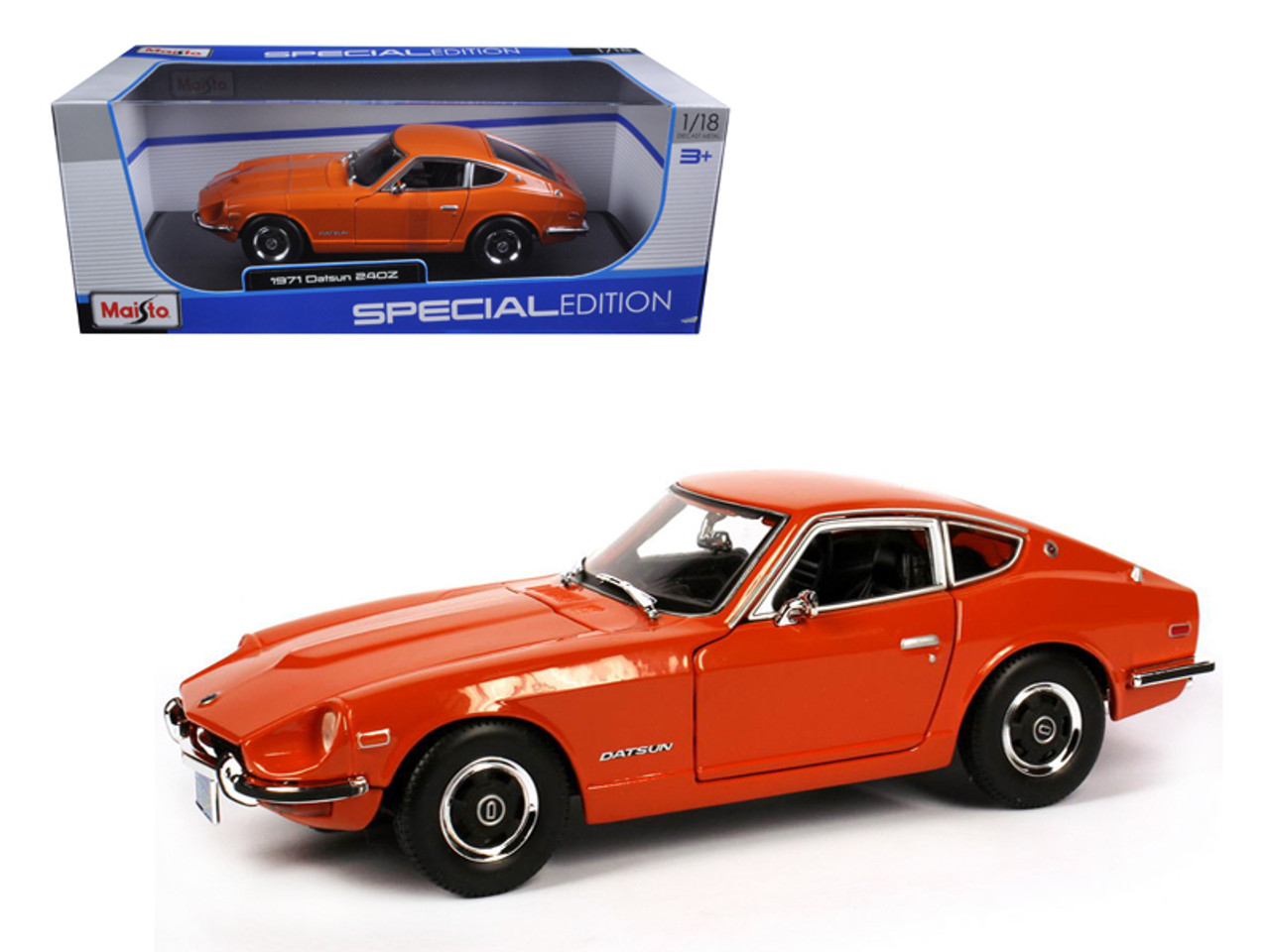 1971 Datsun 240Z Orange 1/18 Diecast Model Car by Maisto