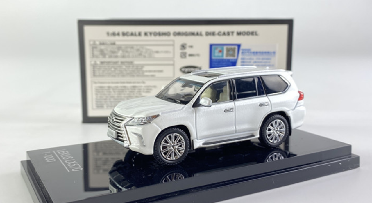 Kyosho Lexus LX Pearl White Diecast Car Model