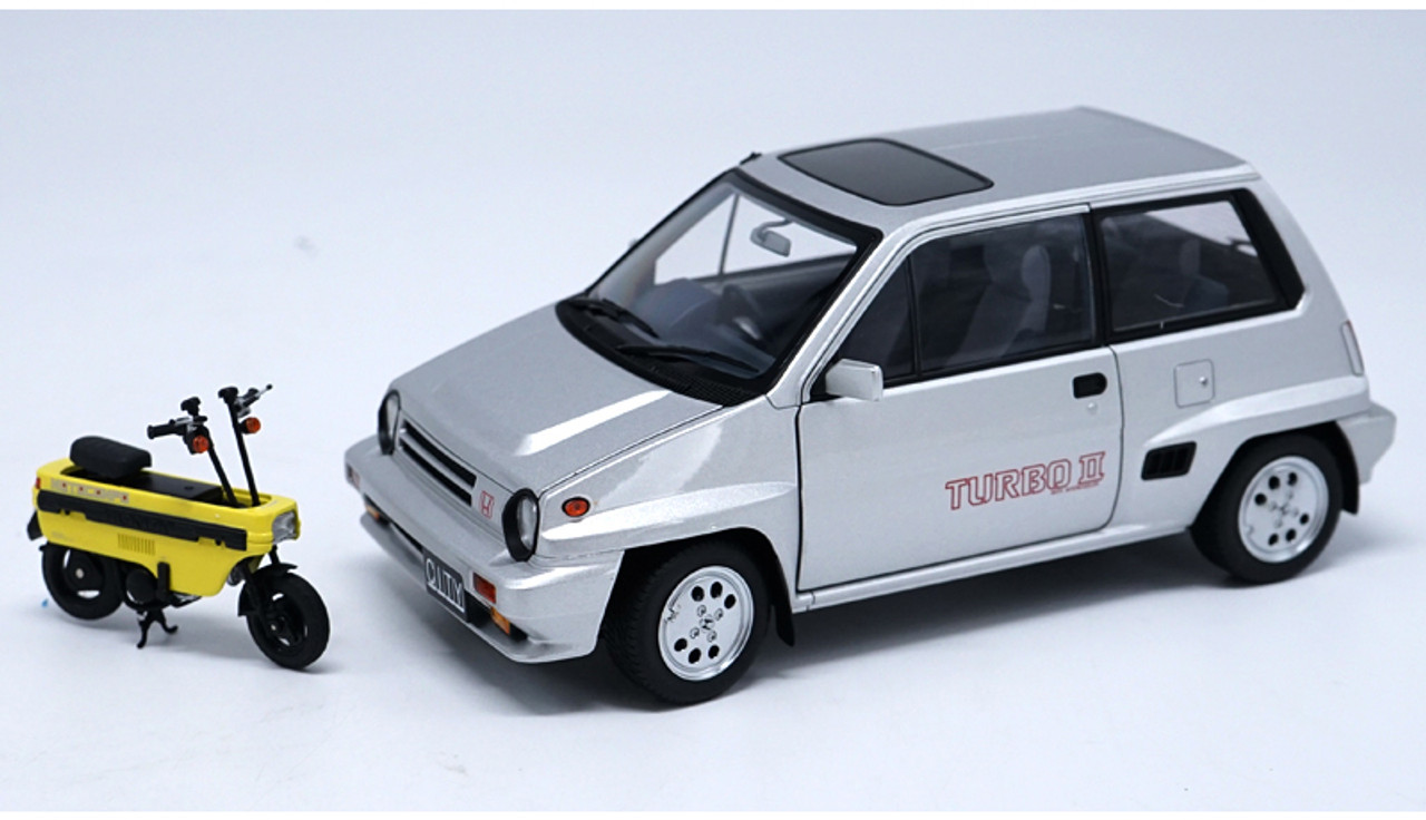 1/18 Autoart Honda City Turbo II (Silver) with Motorcompo Diecast