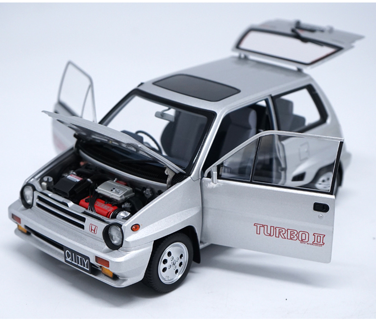 1/18 Autoart Honda City Turbo II (Silver) with Motorcompo Diecast