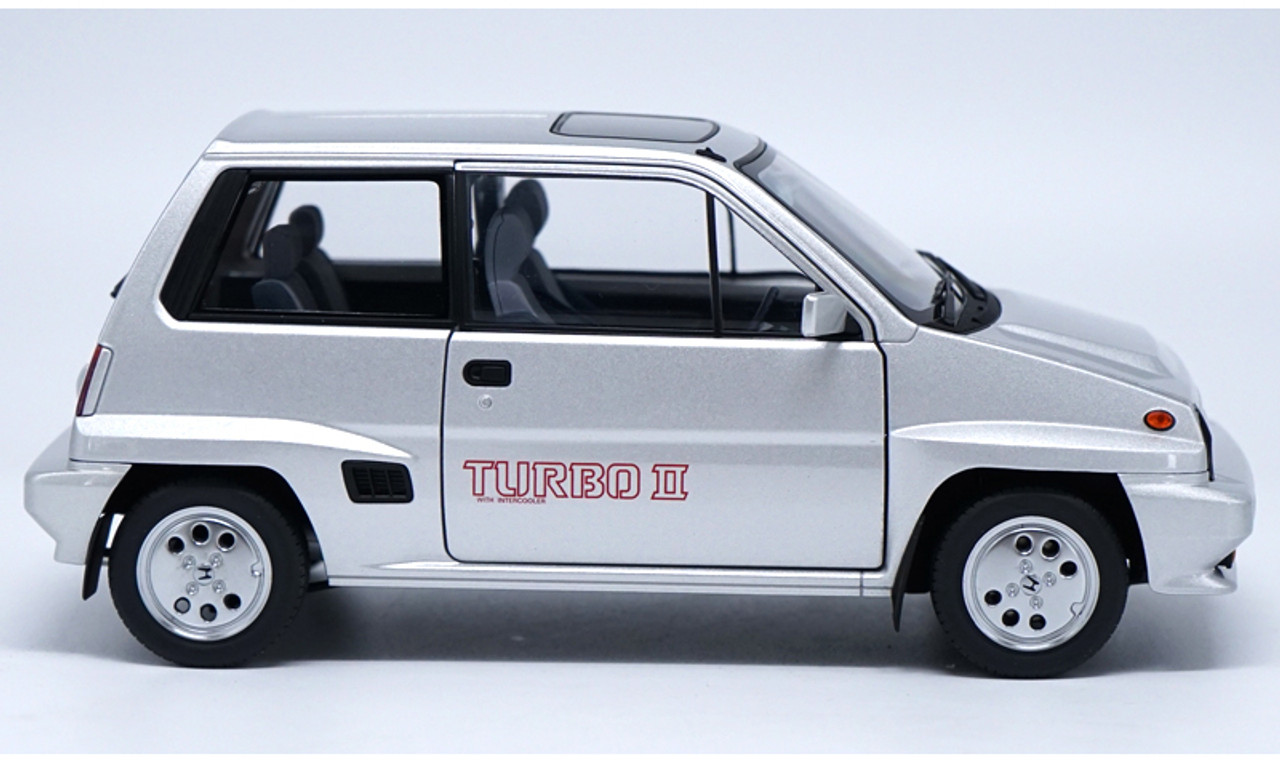 1/18 Autoart Honda City Turbo II (Silver) with Motorcompo Diecast