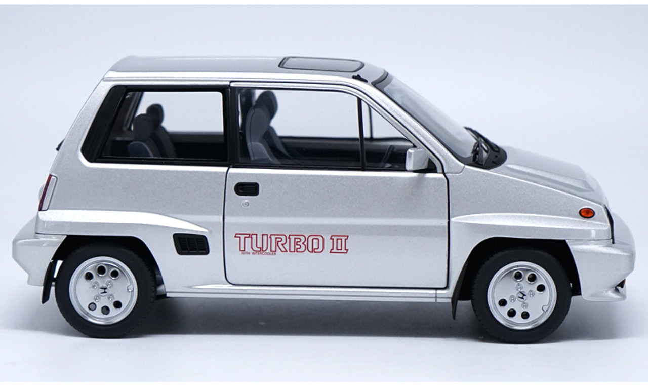 1/18 Autoart Honda City Turbo II (Silver) with Motorcompo Diecast Car Model