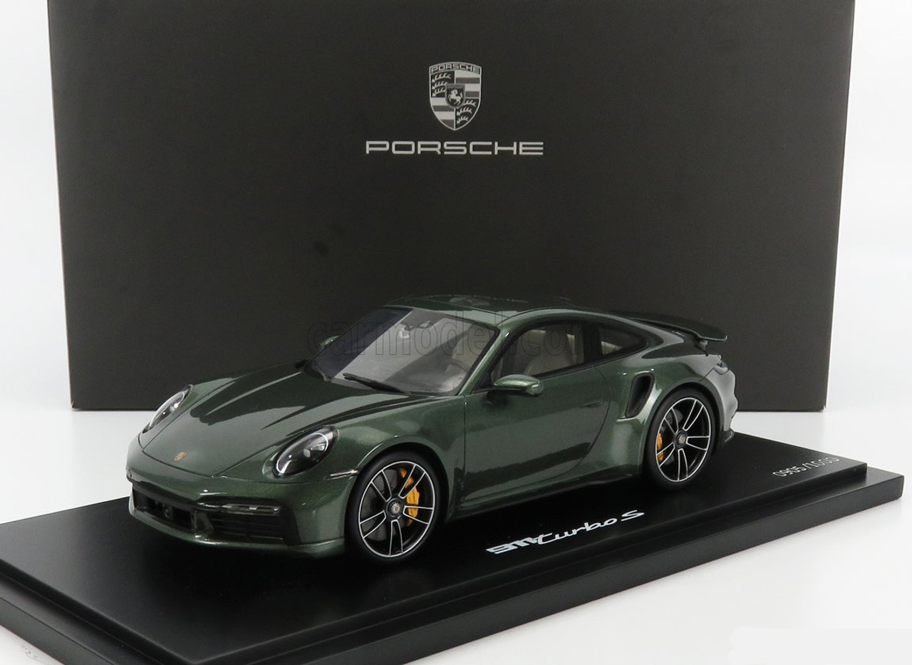 1/18 Dealer Edition 2021 Porsche 911 Turbo S 992 (Island Green) Resin Car Model Limited