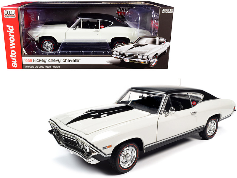 Chevrolet - Ertlアーテル/'68 Chevyシボレー Chevelleシェベル 1/18 1968 Chevrolet Nickey Chevelle SS Hardtop Ermine White with Black