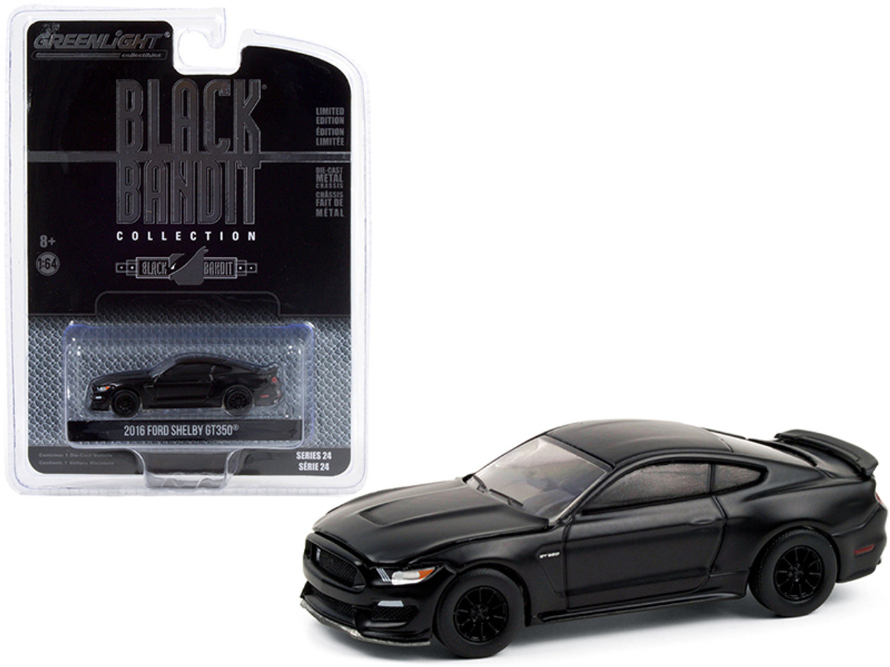 2016 Ford Mustang Shelby GT350 "Black Bandit" Series 24 1/64 Diecast Model Car by Greenlight