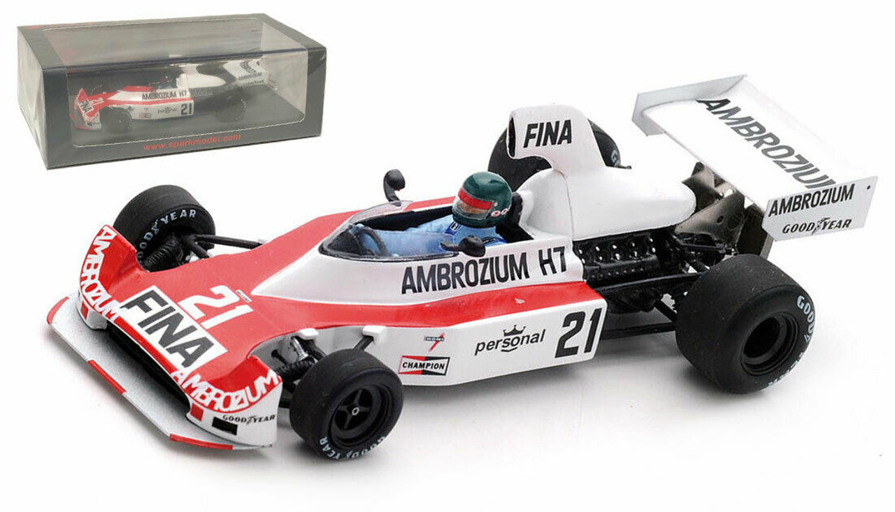 1/43 Williams FW04 No.21 2nd German GP 1975 Jacques Laffite model car by Spark